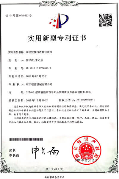 Patent Certificate 8